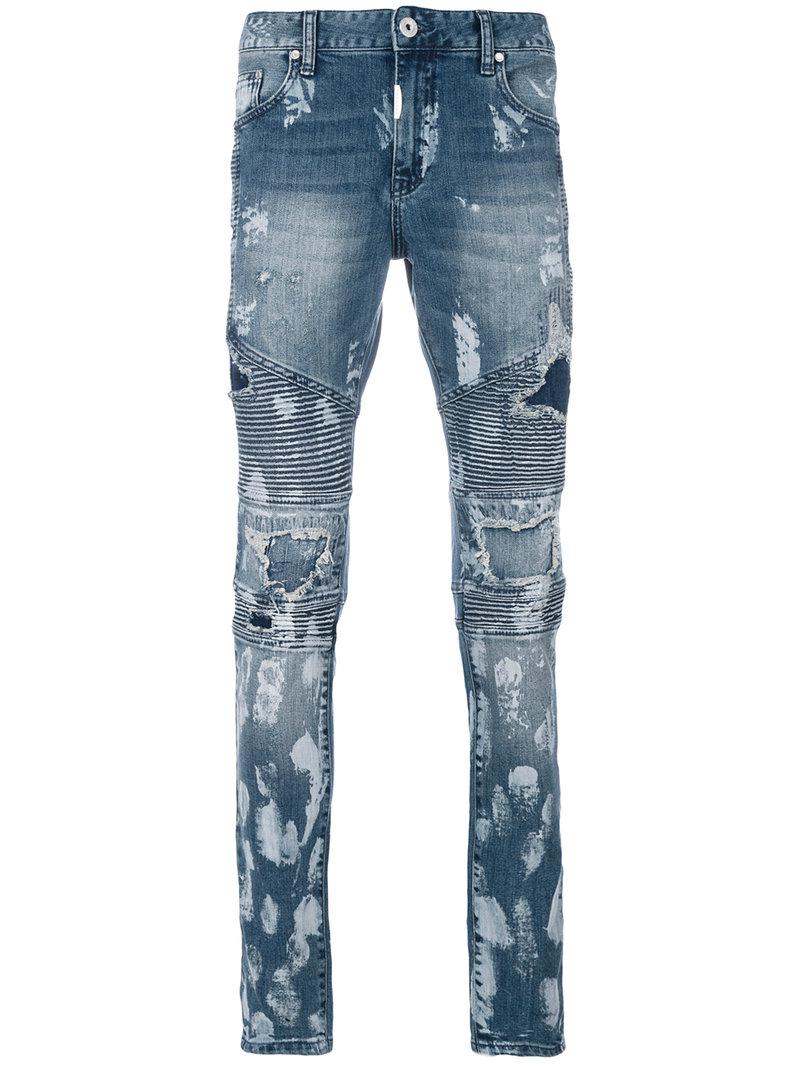 Lyst - Represent Bleached Distressed Jeans in Blue for Men