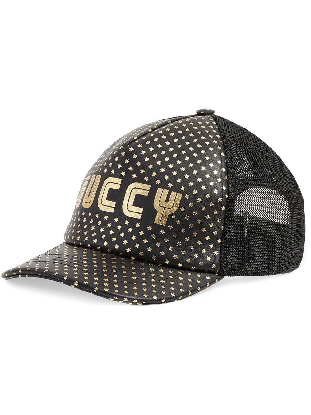 Gucci Guccy Star Print Baseball Cap in Black for Men | Lyst