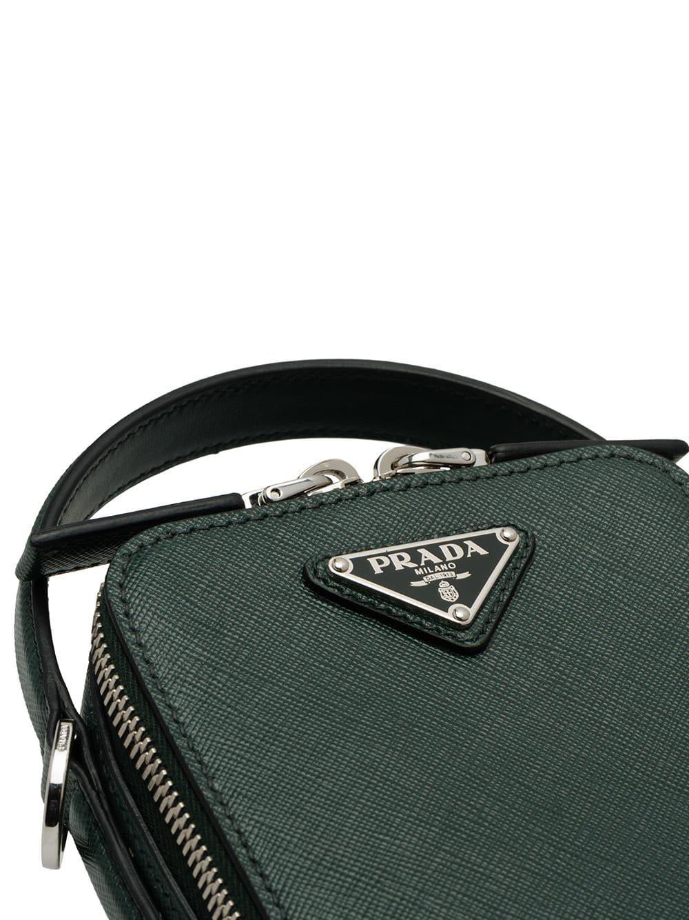 Prada Brique Saffiano Leather Bag in Green for Men | Lyst