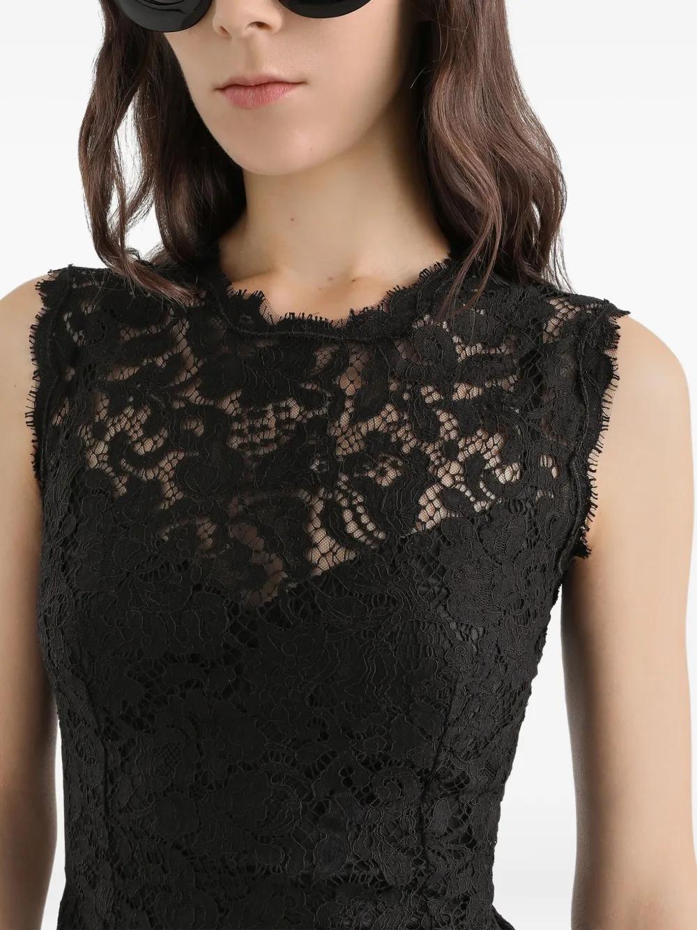 Dolce & Gabbana Lace Sleeveless Midi Dress in Black | Lyst Dolce & Gabbana Lace Sleeveless Midi Dress in Black | Lyst