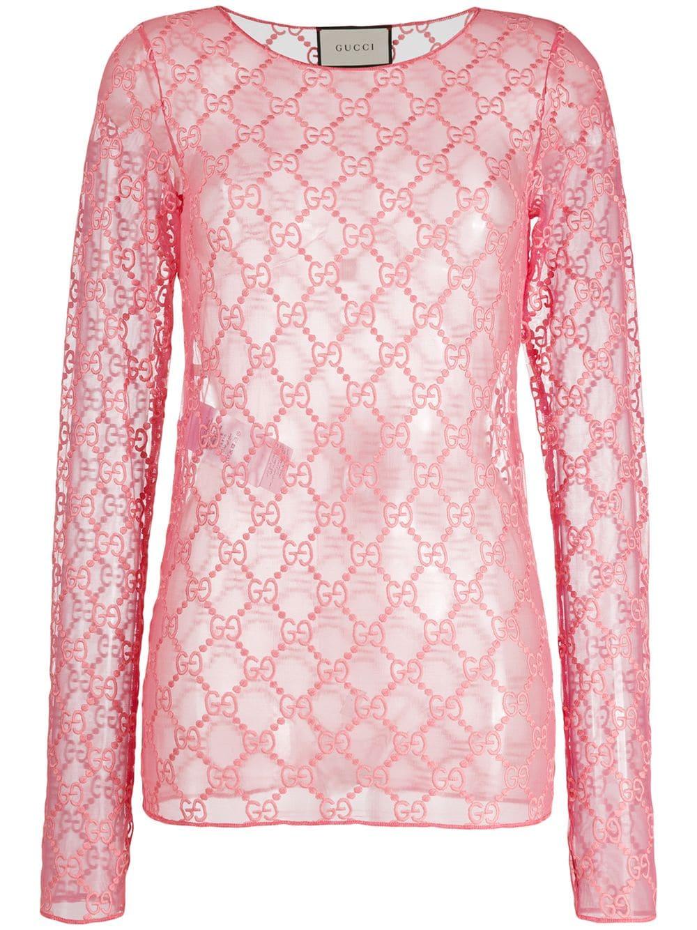 Gucci Katoen Blouse Met Mesh in het 