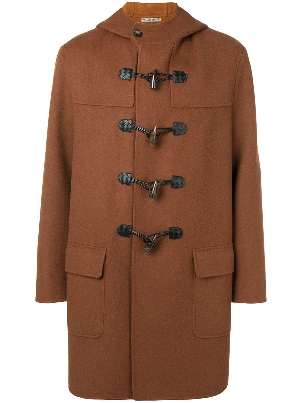 Bottega Cashmere Double Breasted Duffle Coat in Brown for Men Lyst