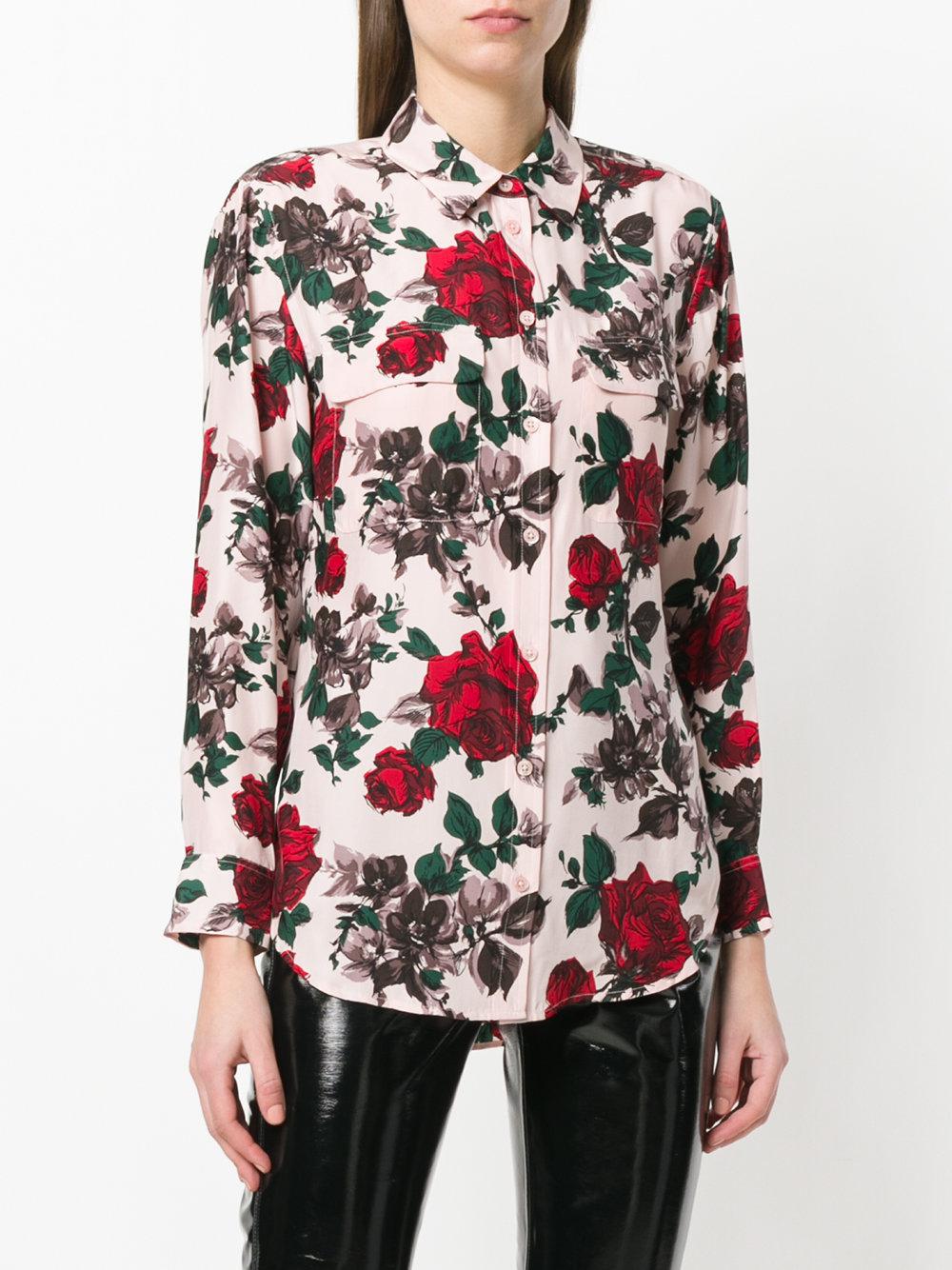 rose print shirt womens