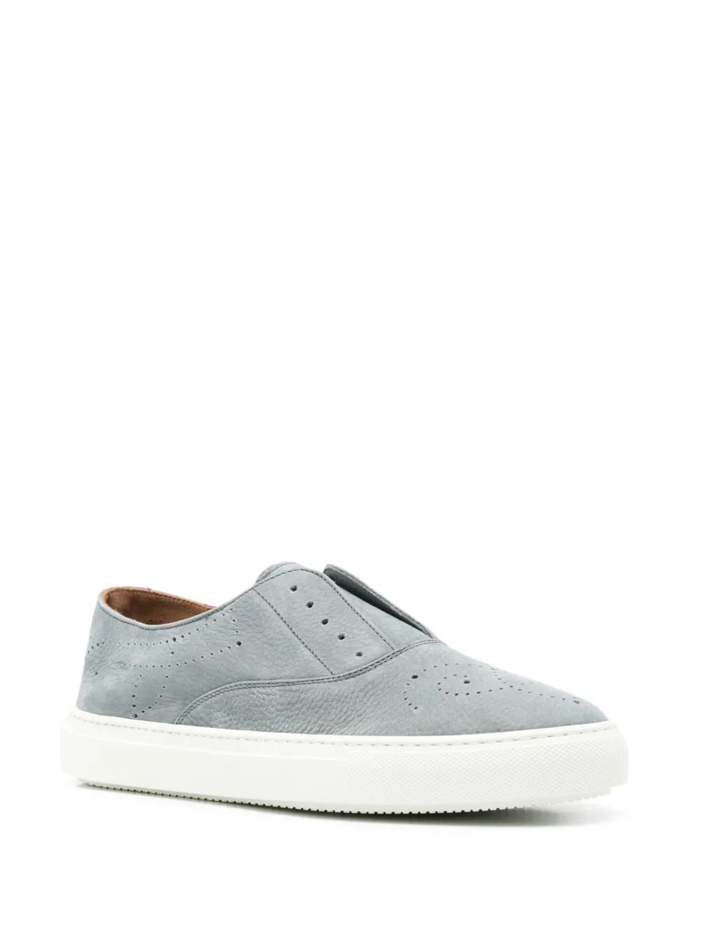 Fratelli Rossetti Loafers Suede Leather Perforated Slip On Round Toe Gray 11 Fratelli Rossetti Men main image 4
