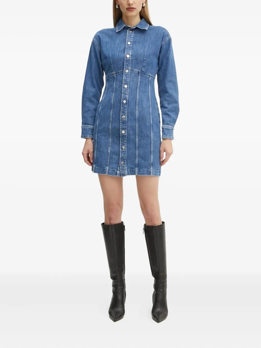 guess denim dress long sleeve Eco Carla Safari Denim Dress