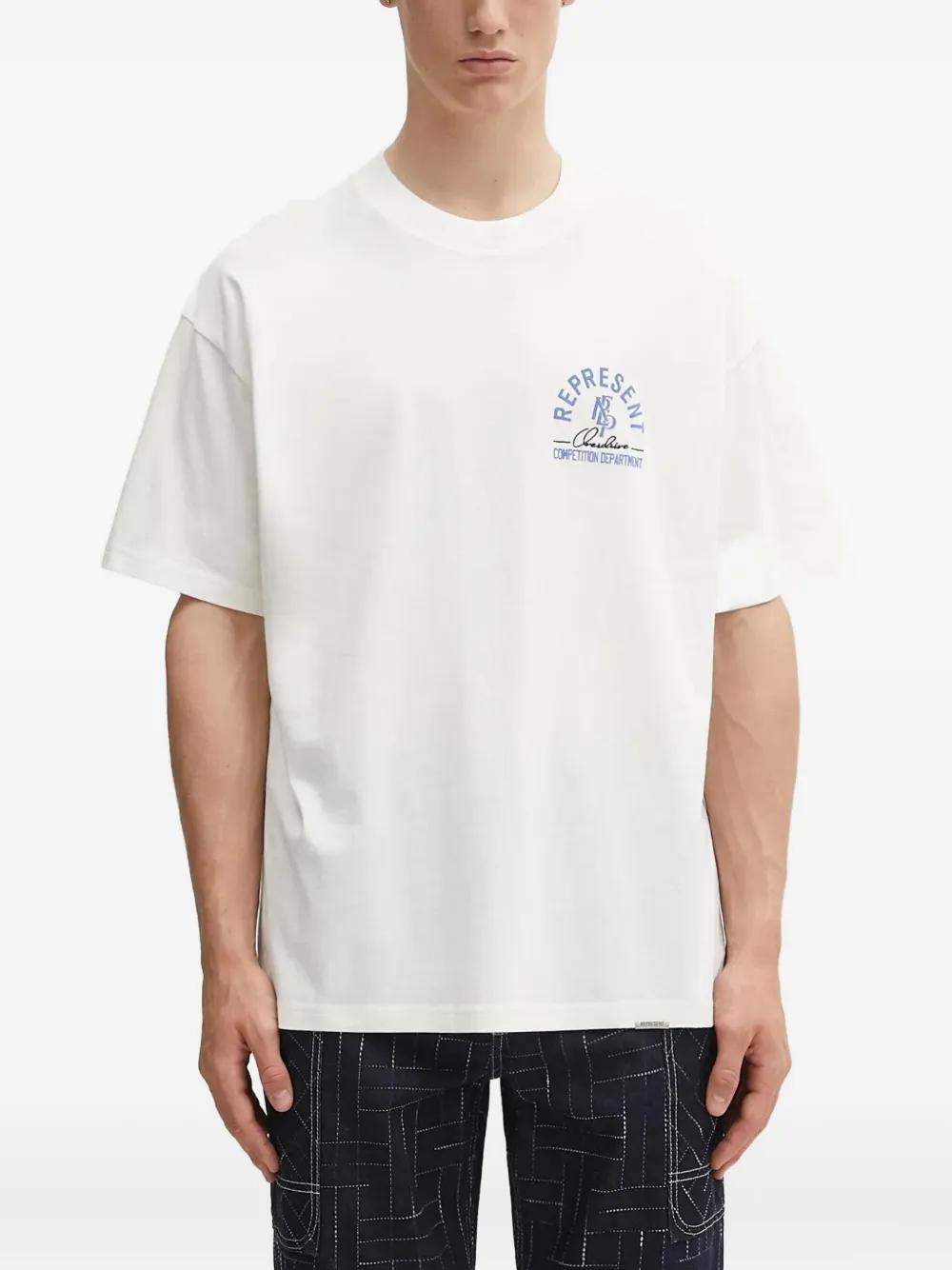 REPRESENT｜SHORT-SLEEVED ROUND NECK T-SHIRTS (M05149 143 Rep Applique T-Shirt | Flat White | REPRESENT
