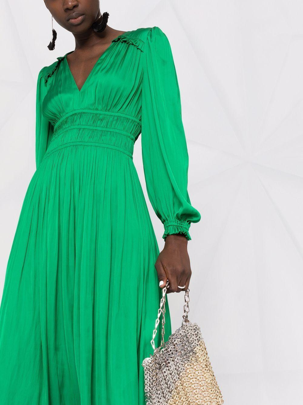 Maje V neck Long sleeve Dress in Green Lyst UK