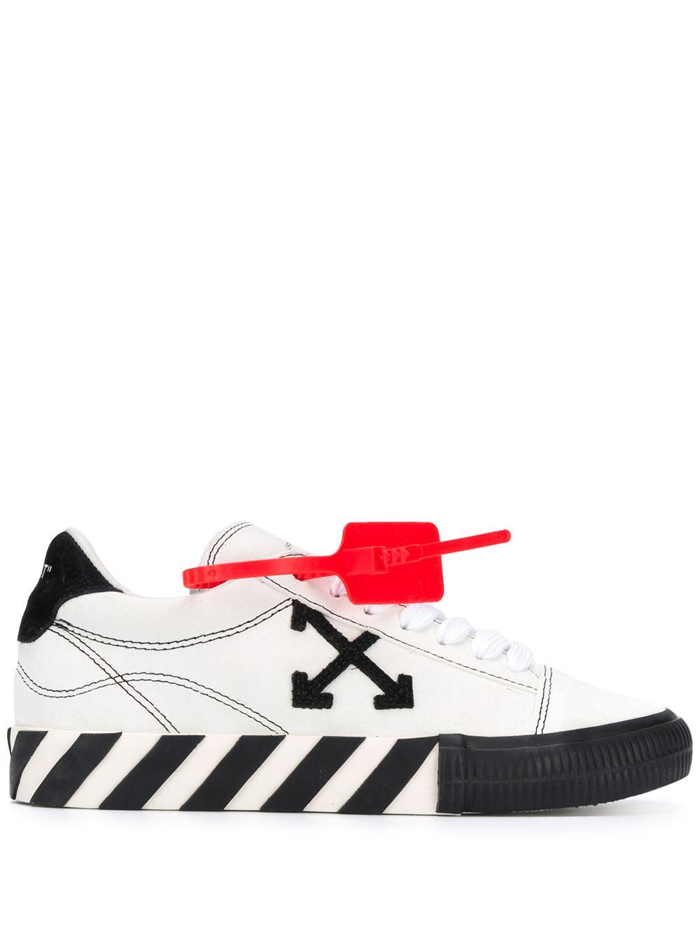 Off-White c/o Virgil Abloh Vulcanized Low Leather Trainers in Black & White (White) Lyst