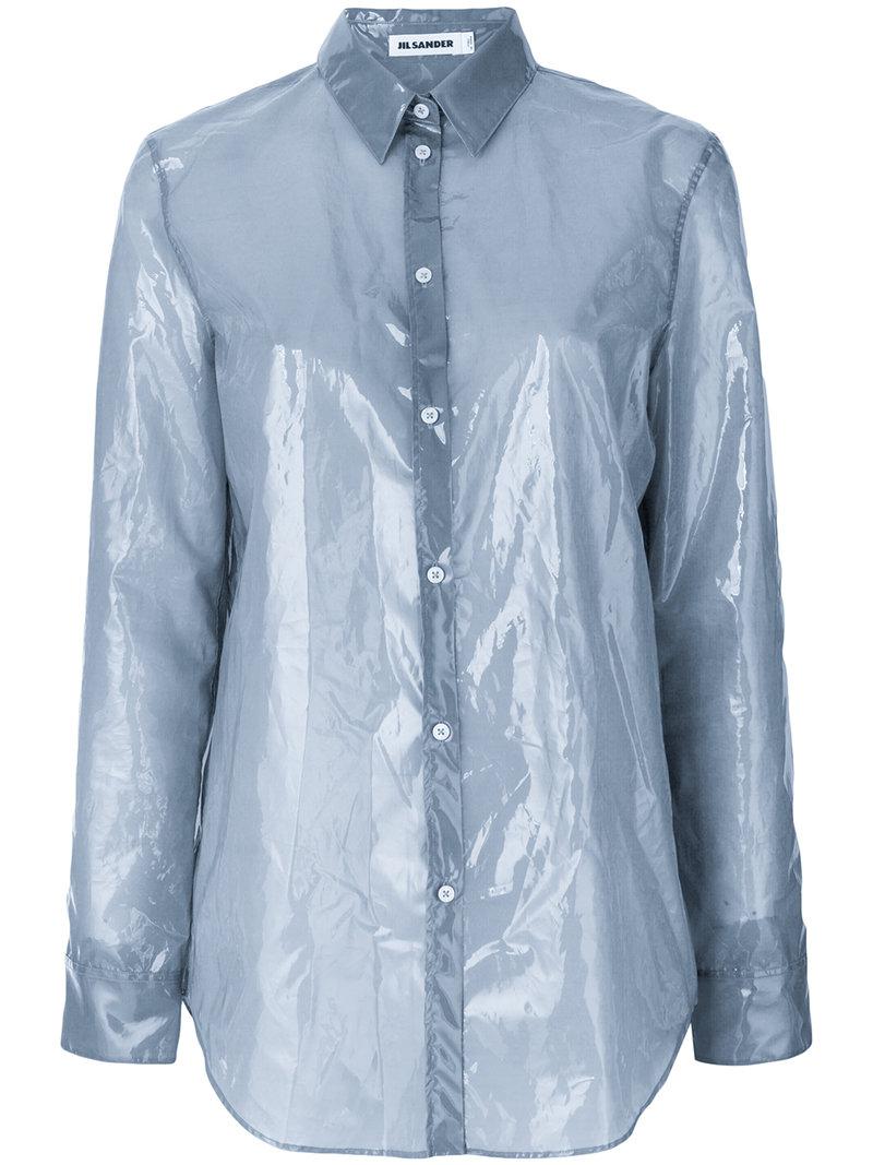 Jil Sander Plastic Shirt in Blue | Lyst