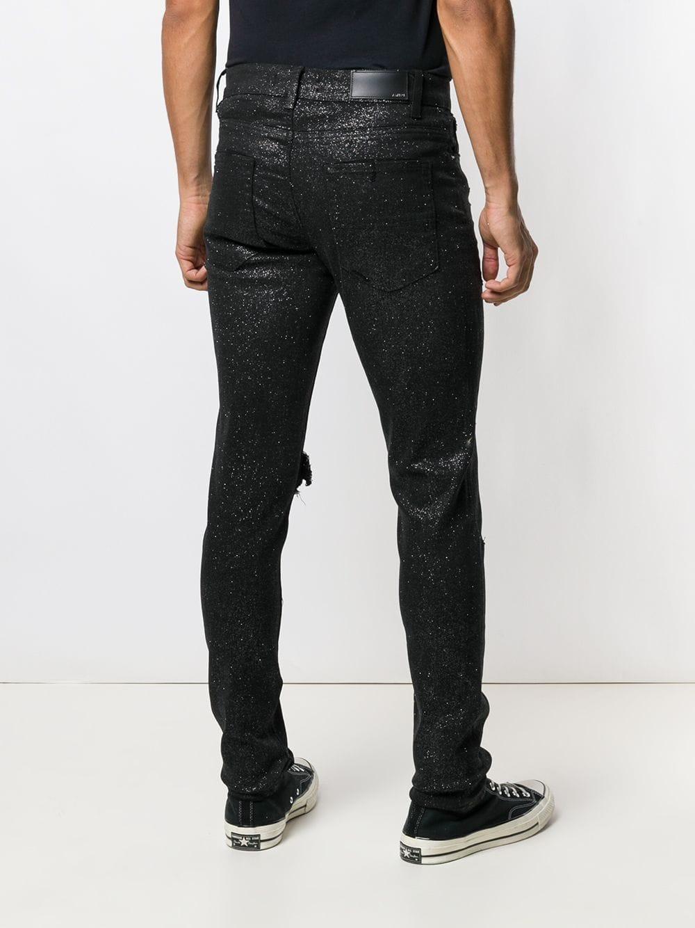 Amiri Denim Glitter Broken Jeans in Black for Men - Lyst