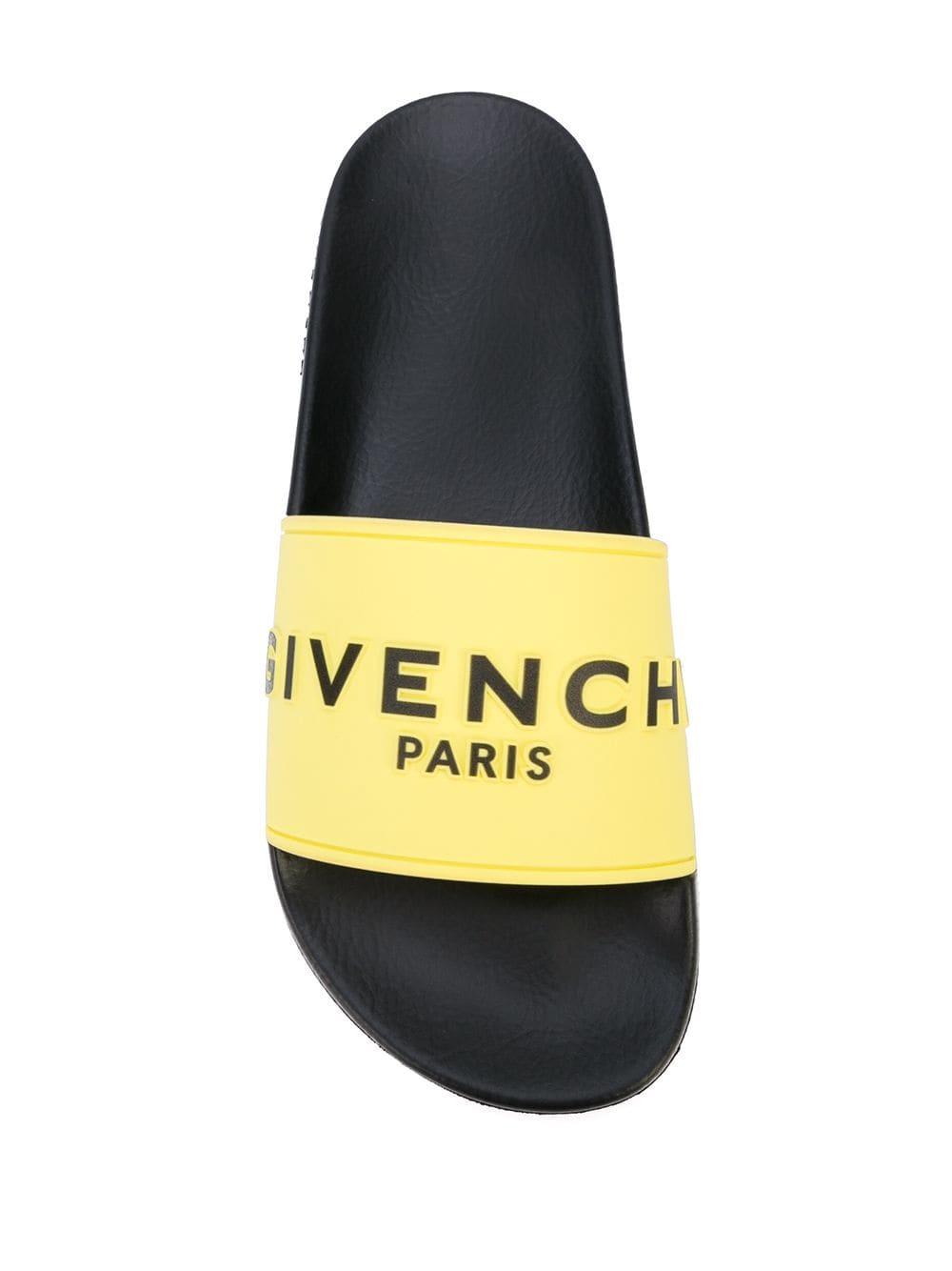 Givenchy Logo Slides in Yellow | Lyst UK