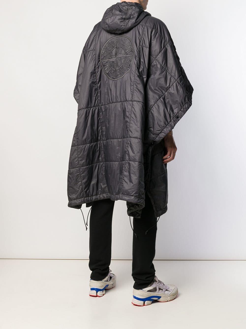 Stone Island Quilted Poncho Coat in Grey (Gray) for Men | Lyst