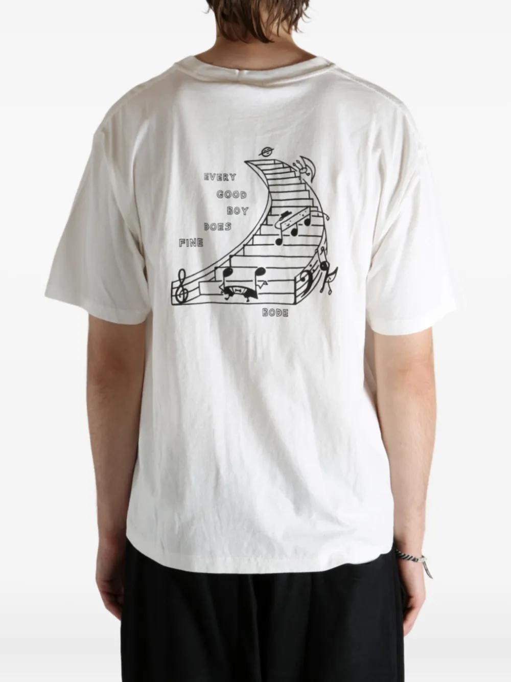 Bode Composer Embroidered-Graphic T-Shirt in White for Men | Lyst UK