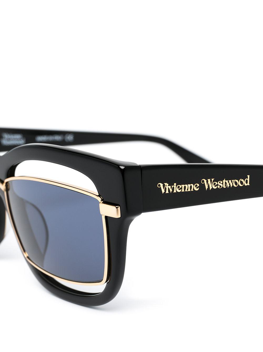 Vivienne Westwood Double Layer Squared-frame Sunglasses in Black | Lyst