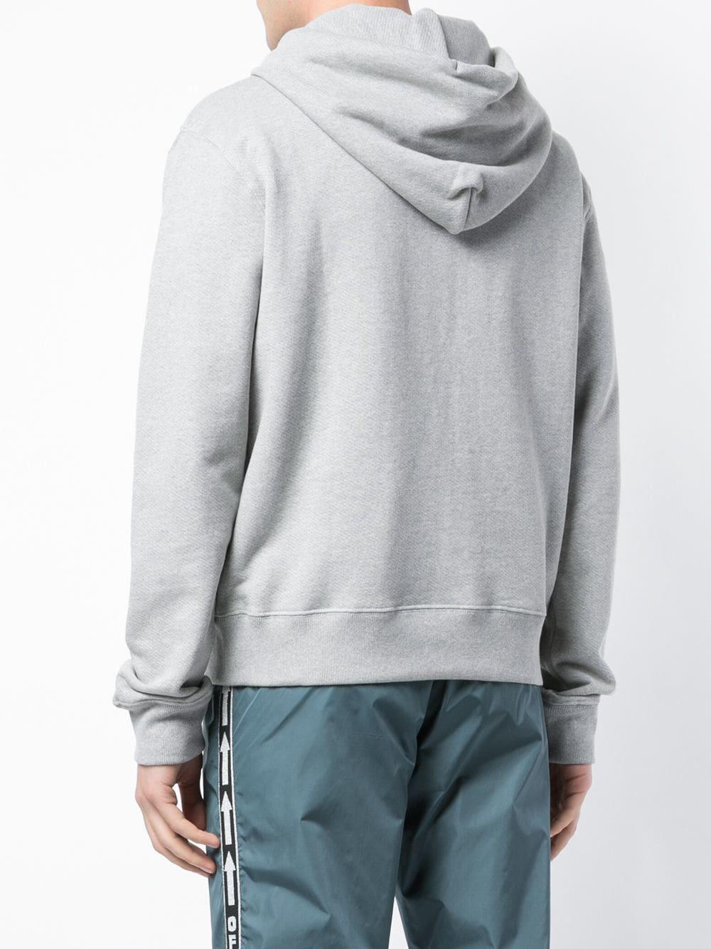 Off-White c/o Virgil Abloh Cotton Logo Print Hoodie in Grey (Gray) for ...
