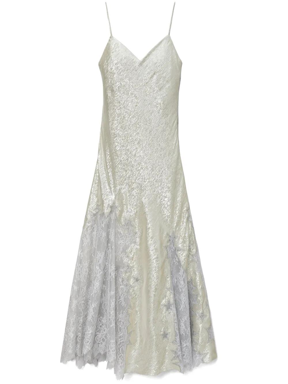 Tory Burch Star Lace-Detail Slip Dress in White | Lyst Tory Burch Star Lace-Detail Slip Dress in White | Lyst