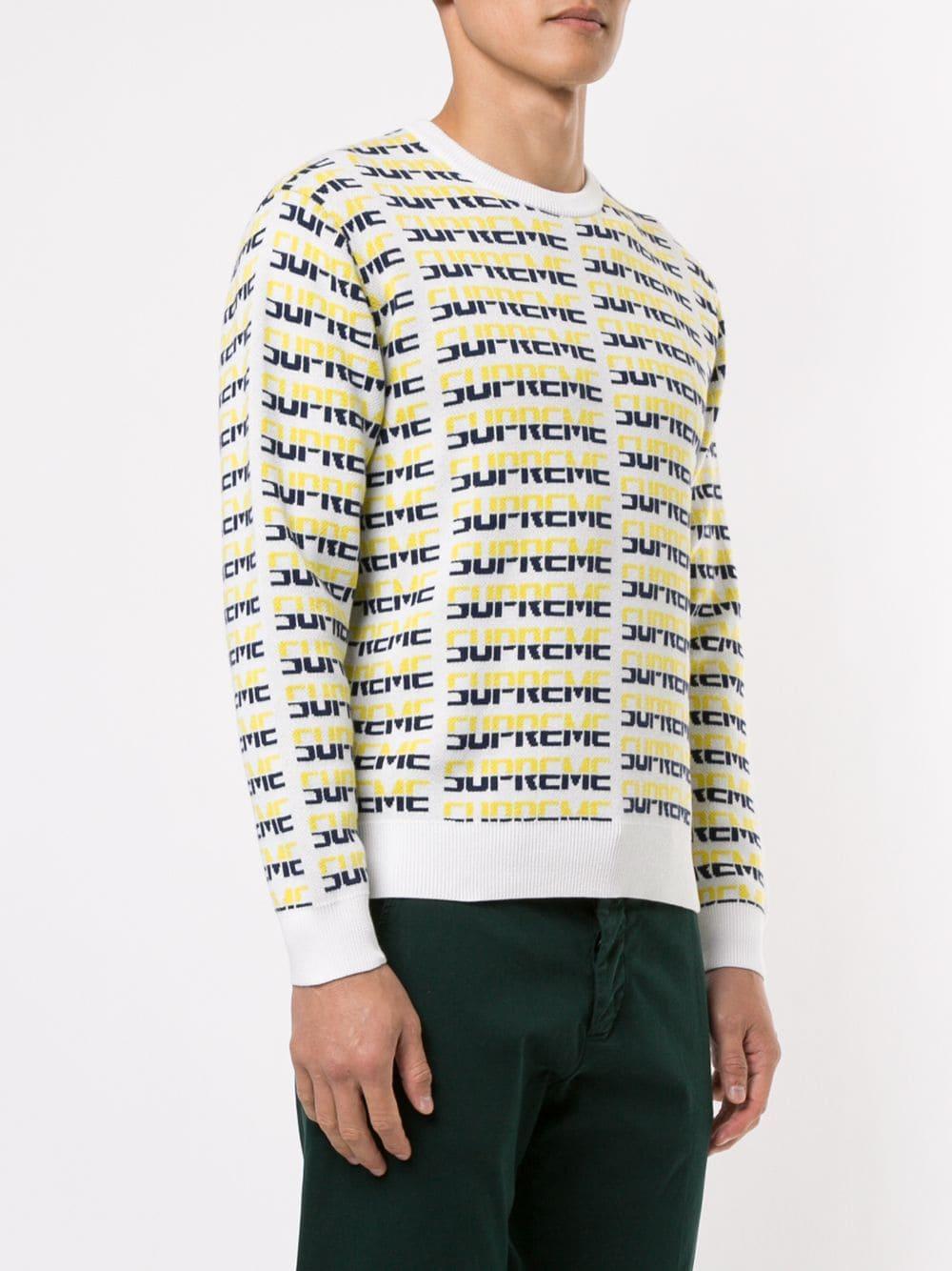 supreme logo repeat sweater