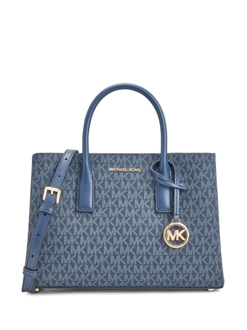 Michael kors monogram tote blue discount