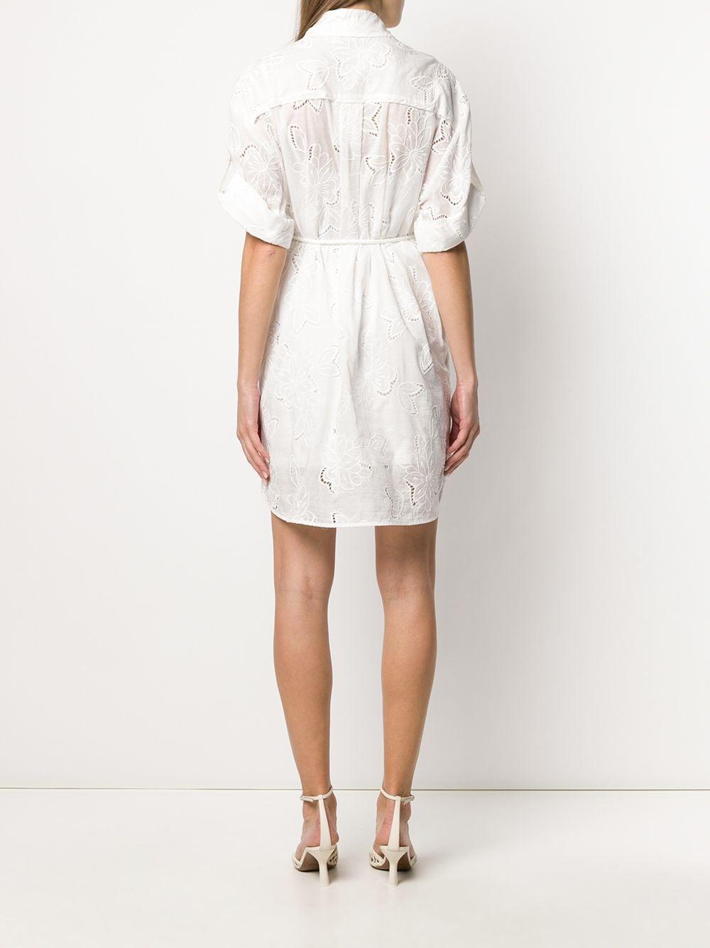 Zimmermann Cotton Laser Cut Dress in White Lyst