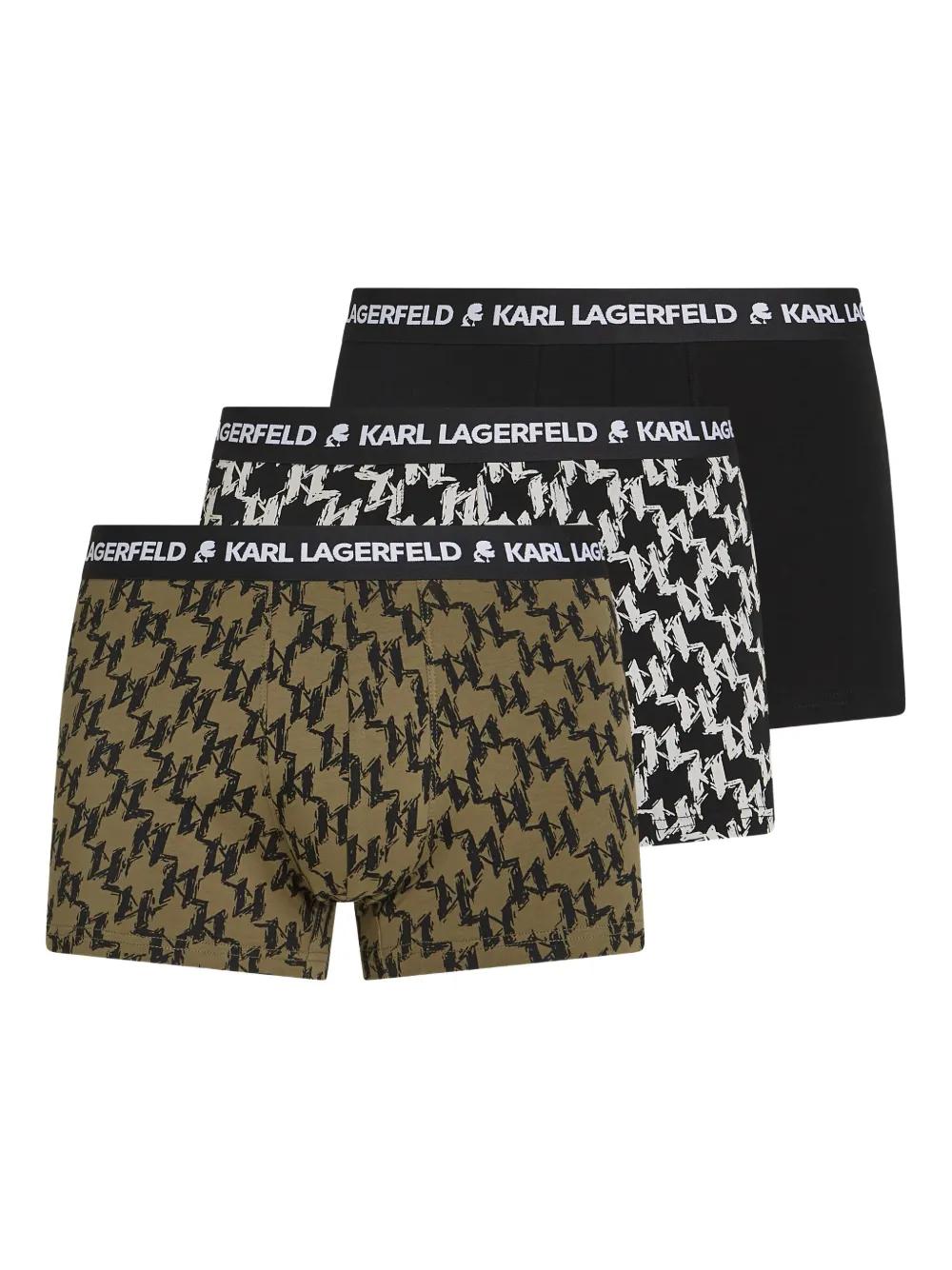 Boxer Homme KARL LAGERFELD - Lot De 3 - Coton Bio 95% - Élastique Logo - Taille élastiquée
