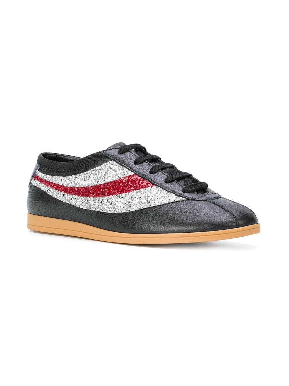 Zapatillas con detalles de purpurina Gucci de Cuero de color Negro para  hombre - Lyst