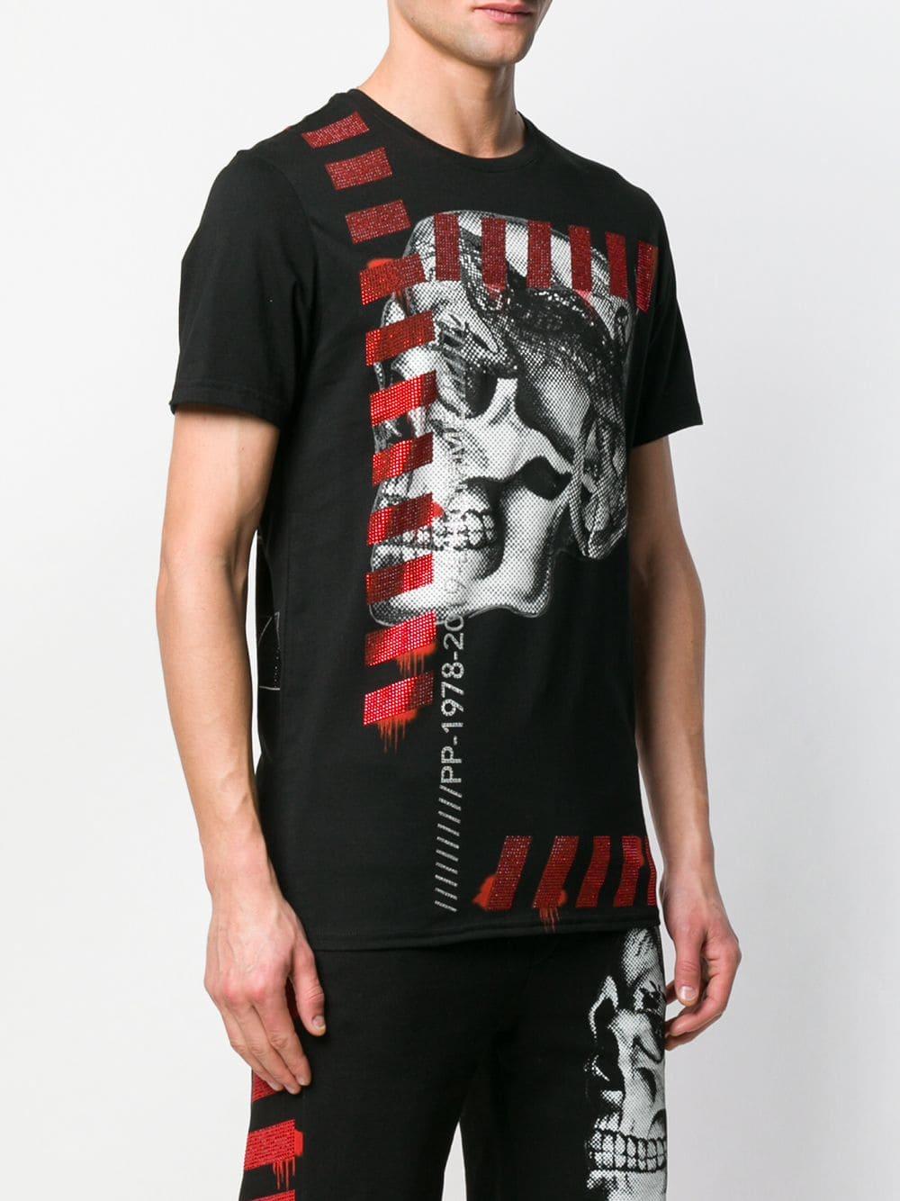 Philipp Plein Cotton Skull Print T-shirt in Black for Men - Lyst