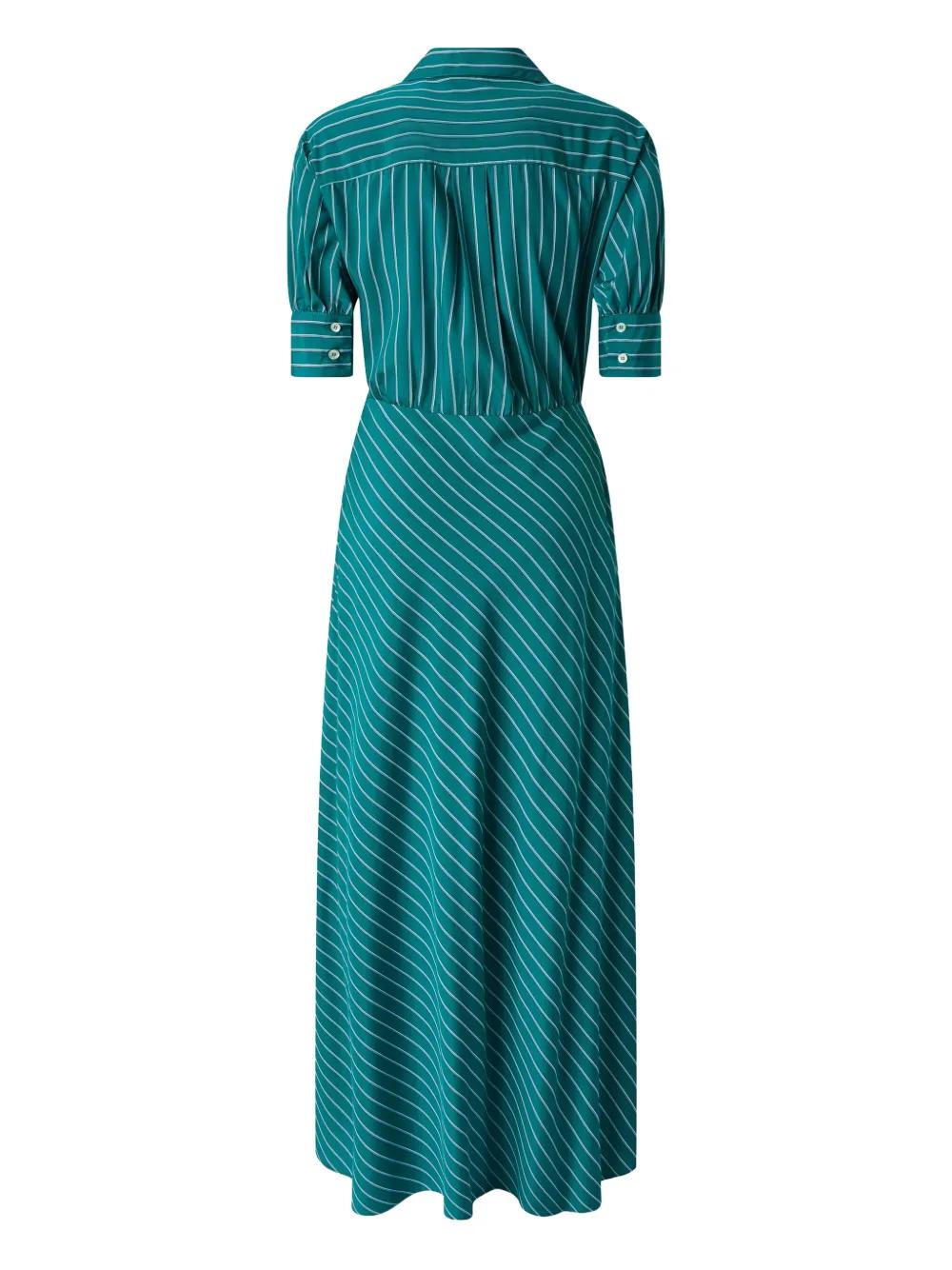 Pinko Striped-Pattern Wrap Dress in Green | Lyst