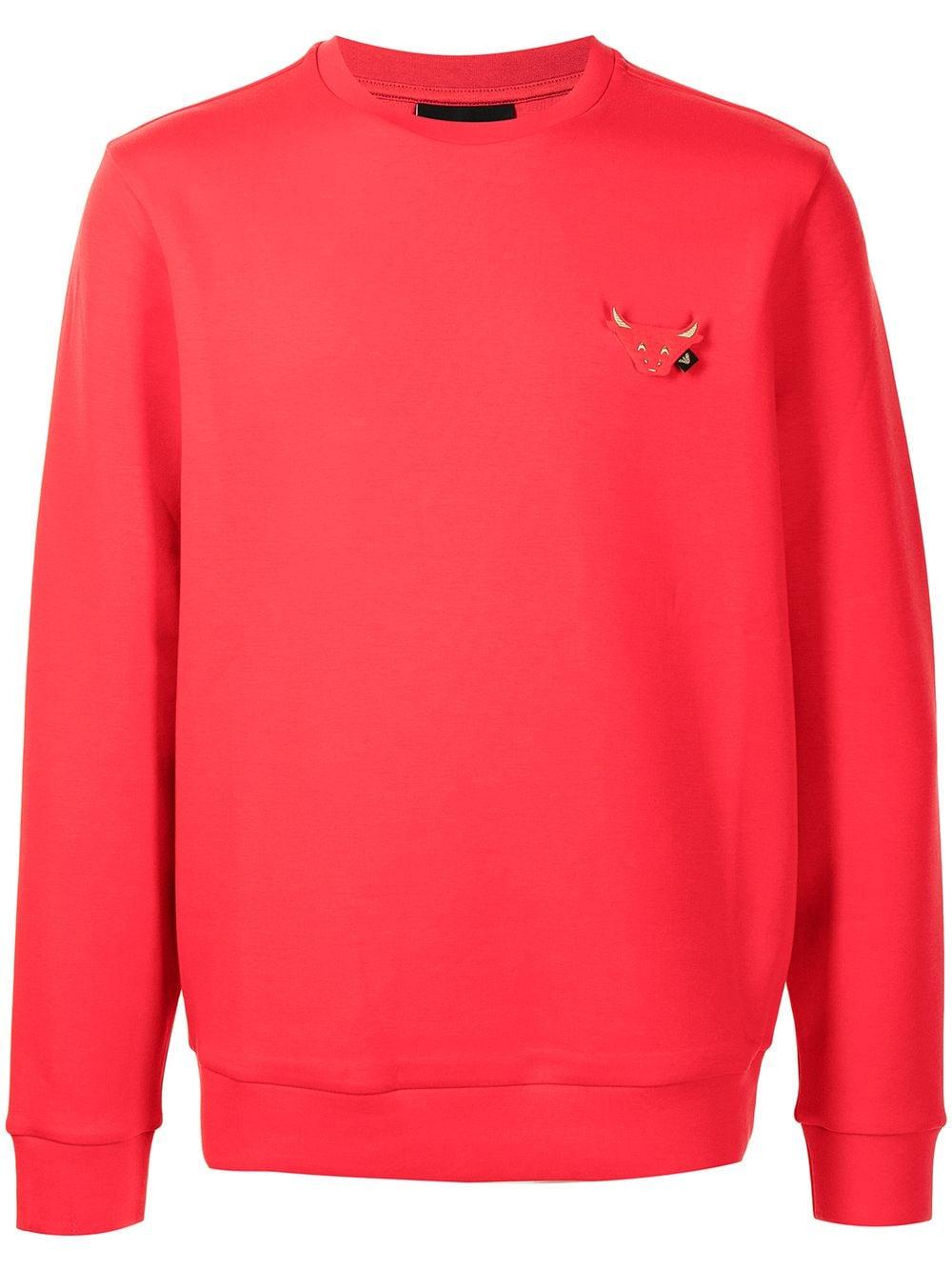 Emporio Armani Sweatshirt mit Stier-Patch in Rot für Herren - Lyst