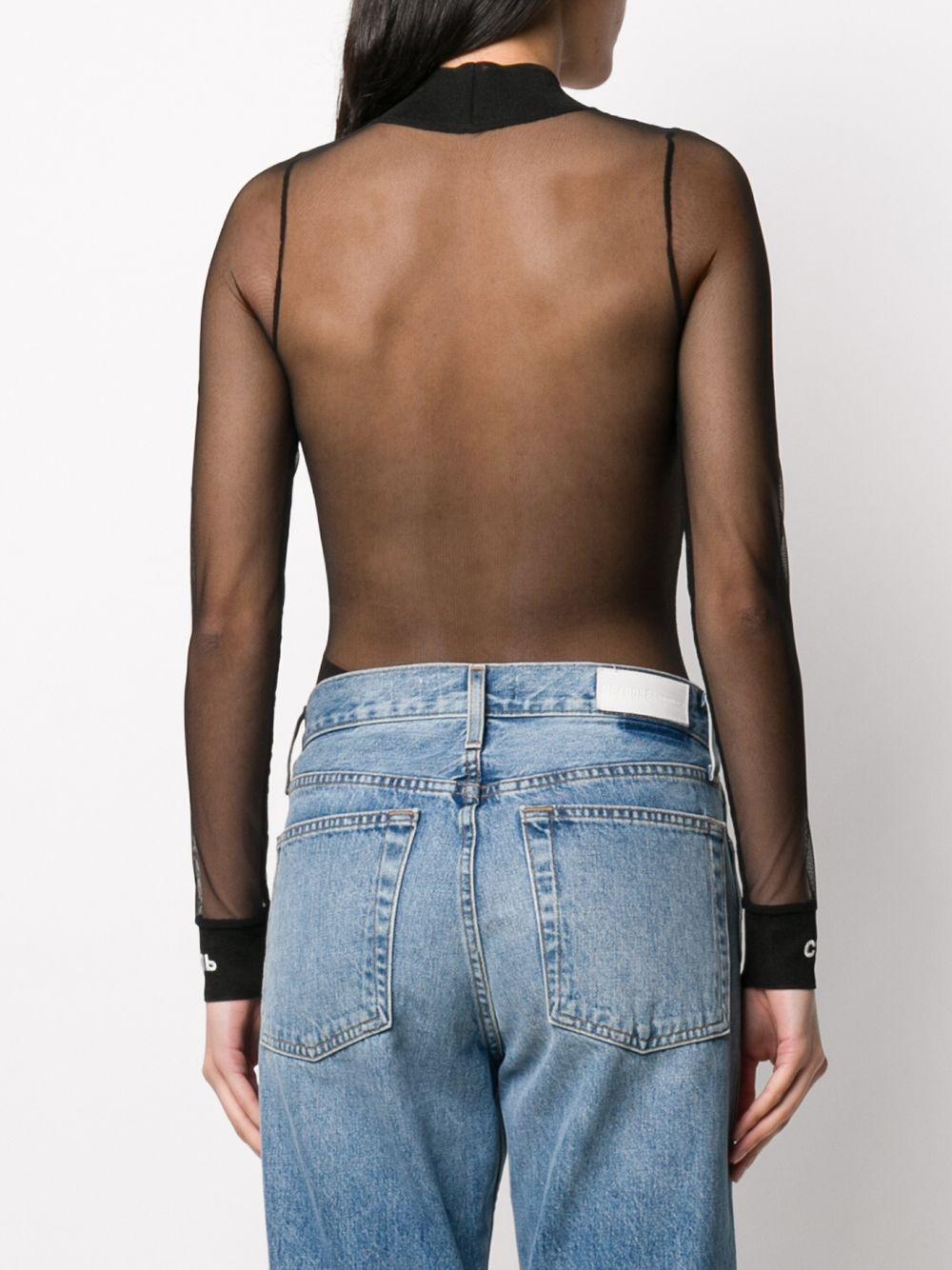 Heron Preston Denim Panel Mesh Bodysuit 