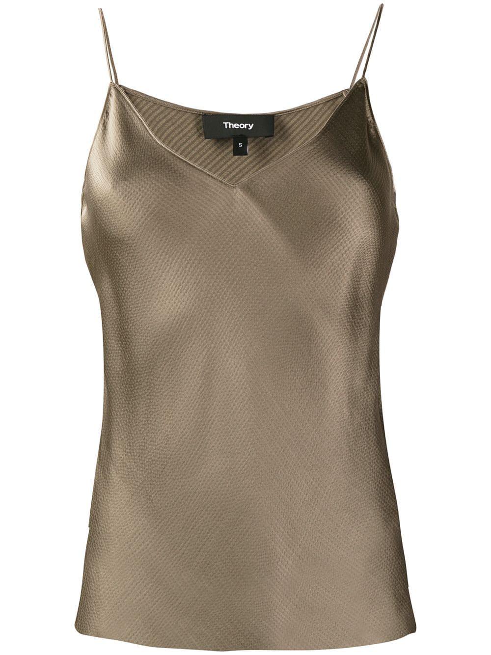 Theory Satin Camisole in Brown Lyst