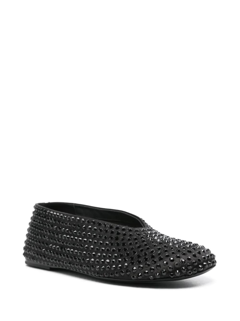 【送料&関税込】Khaite Marcy Flat Marcy Flat in Black Mesh with Crystals – KHAITE