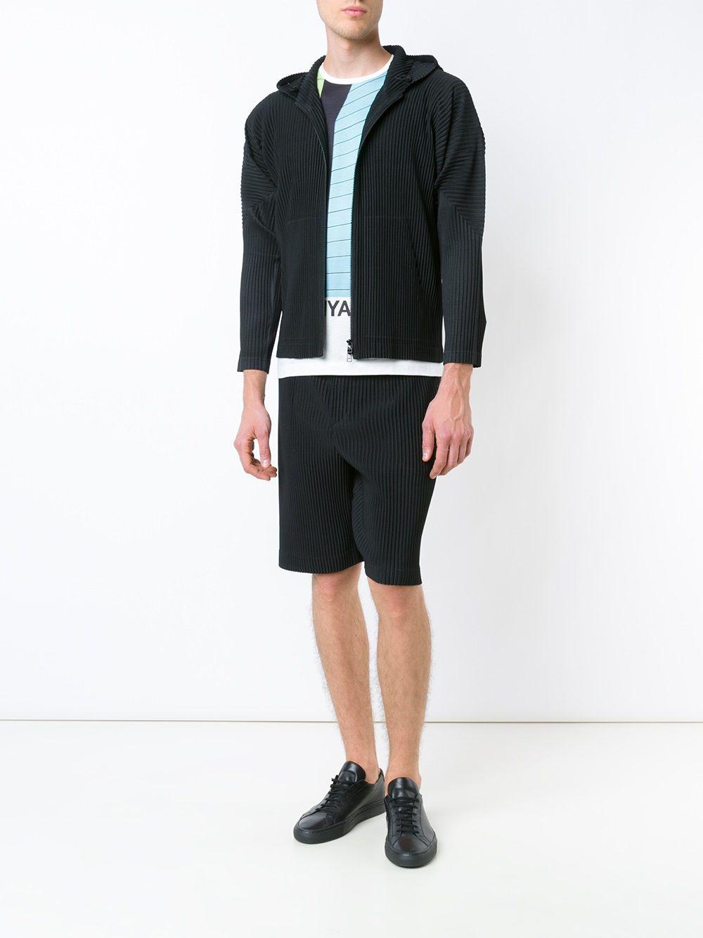 issey miyake homme plisse shorts black