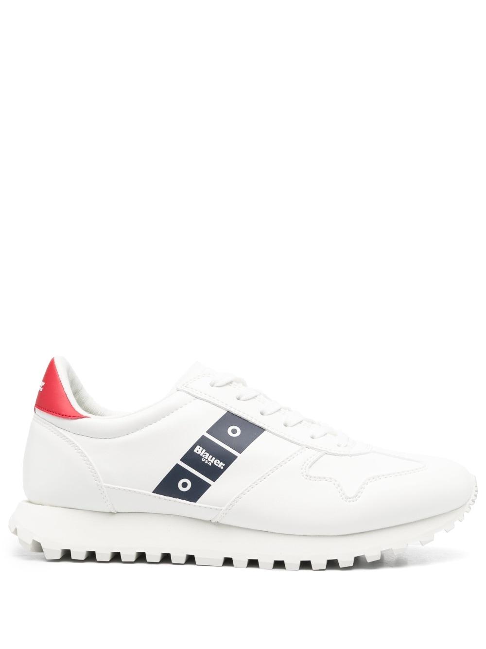 Blauer Contrast-detail Low-top Sneakers in White for Men | Lyst