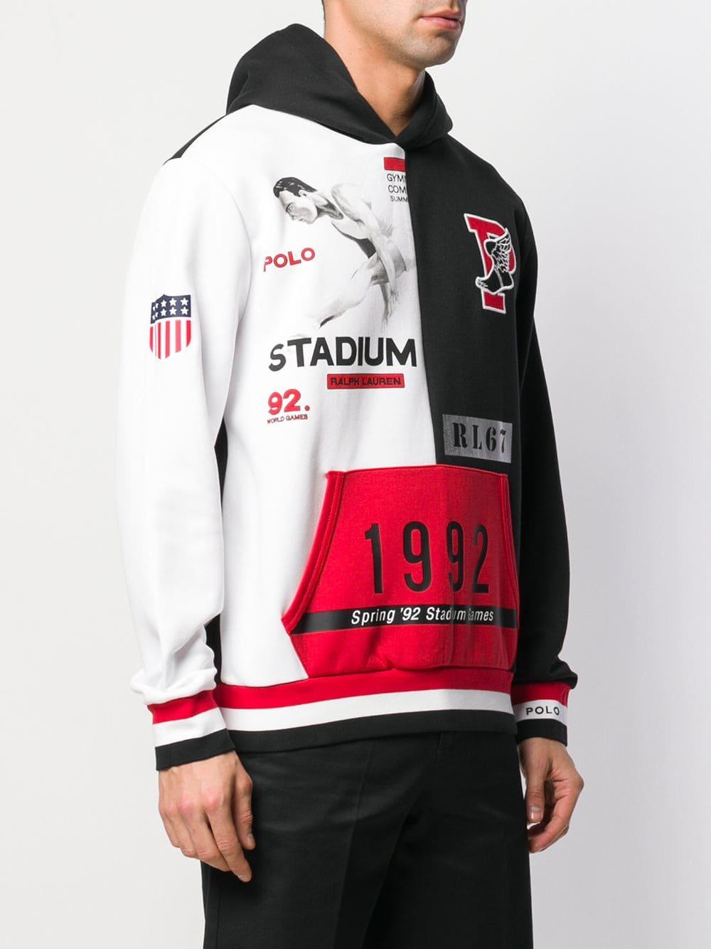 Polo Ralph Lauren Cotton Winter Stadium Hoody in Black for Men | Lyst