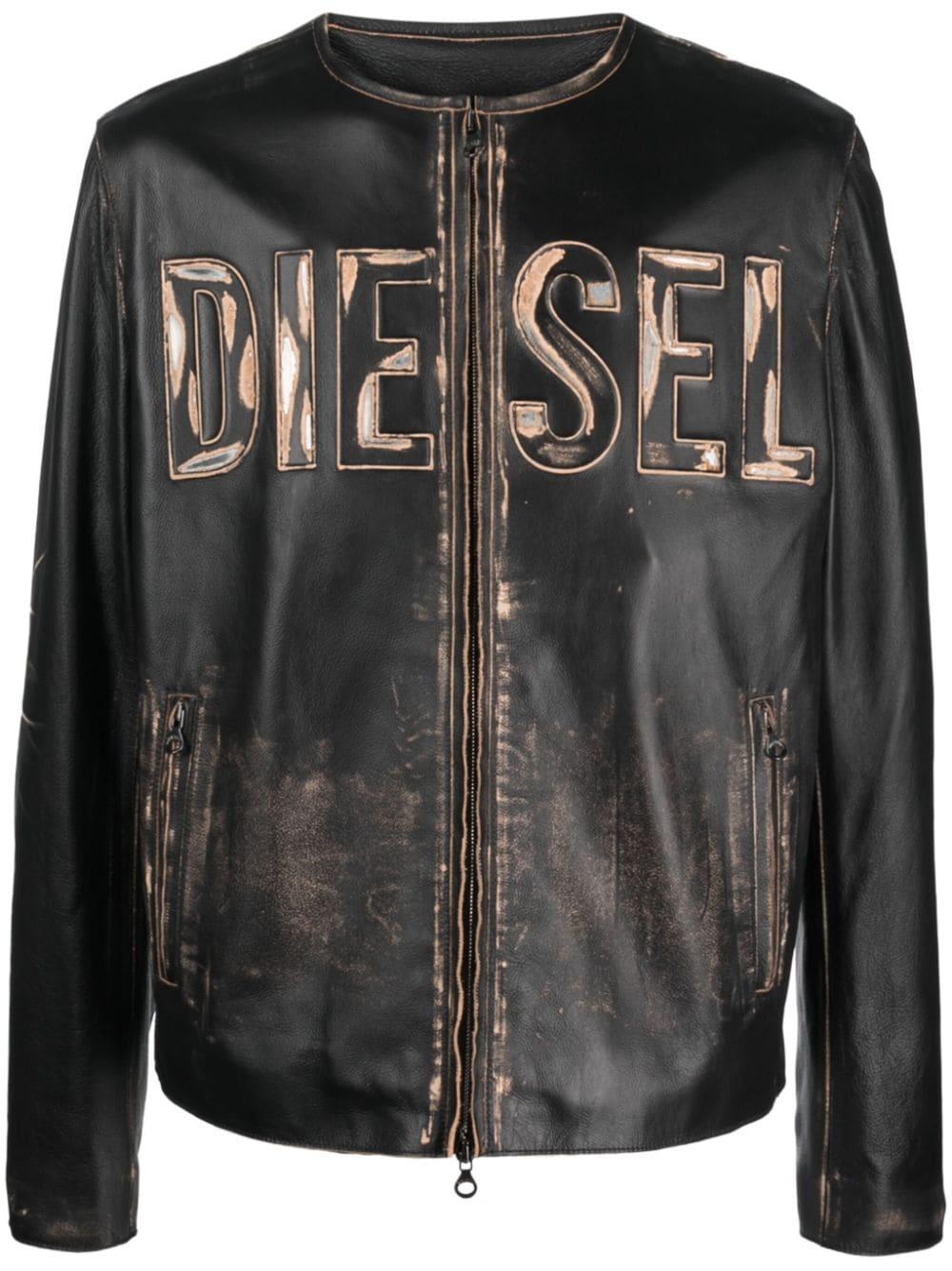 Chaqueta L-Met con logo estampado DIESEL de hombre de color Negro