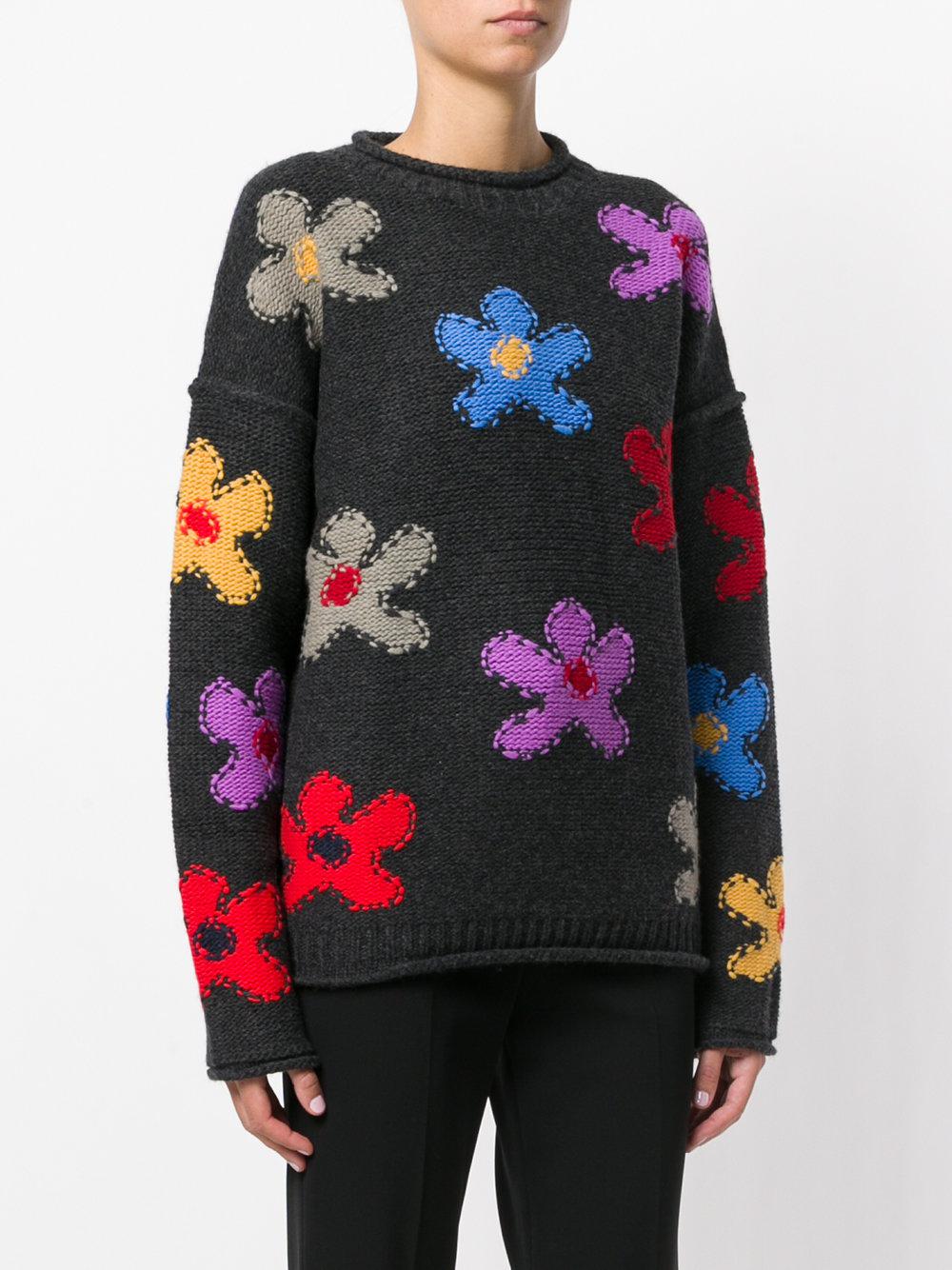 flower knit sweater