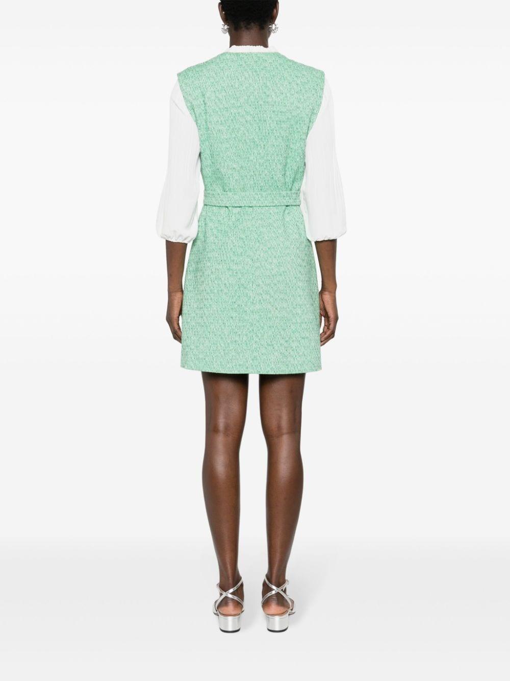 green emerald velvet dress Green Tweed Dress - Party Wear for Women