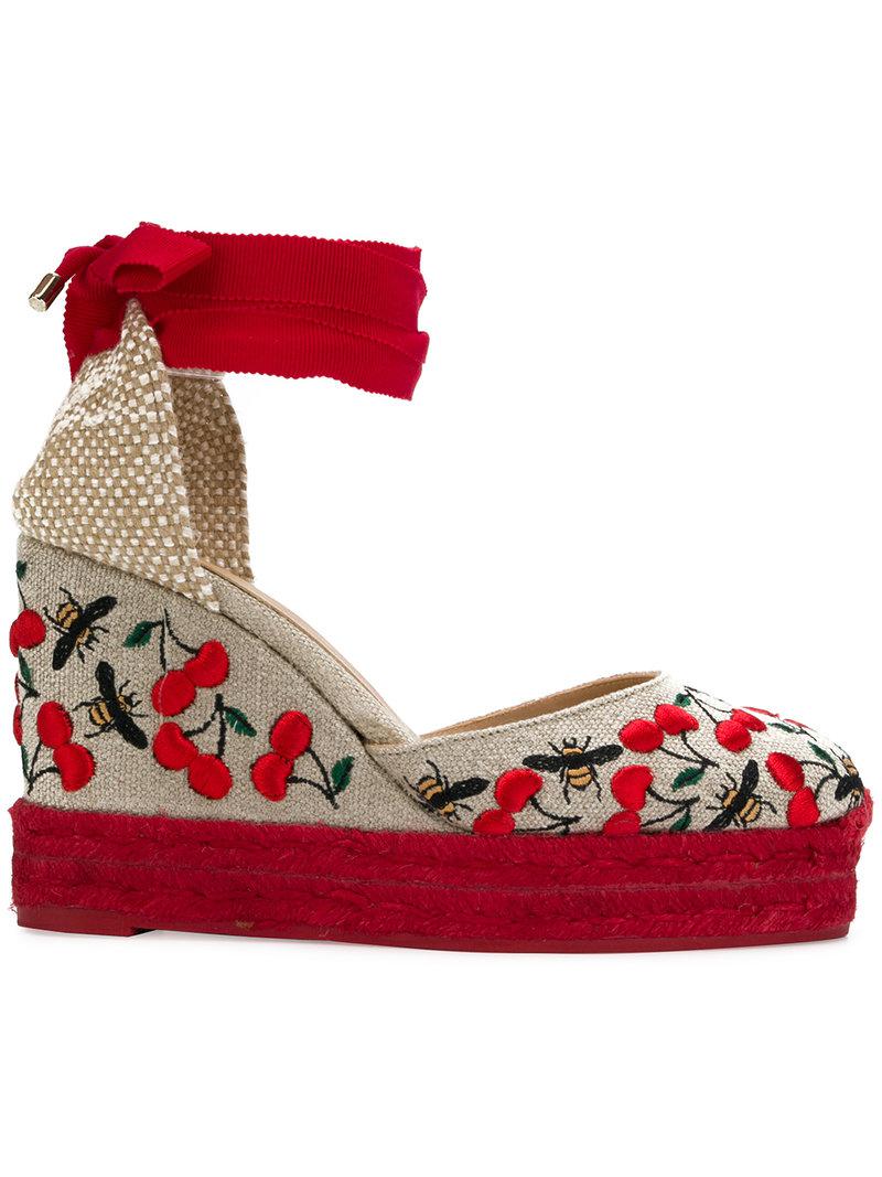 Castañer Carina Cherry And Bee Embroidered Espadrilles | Lyst