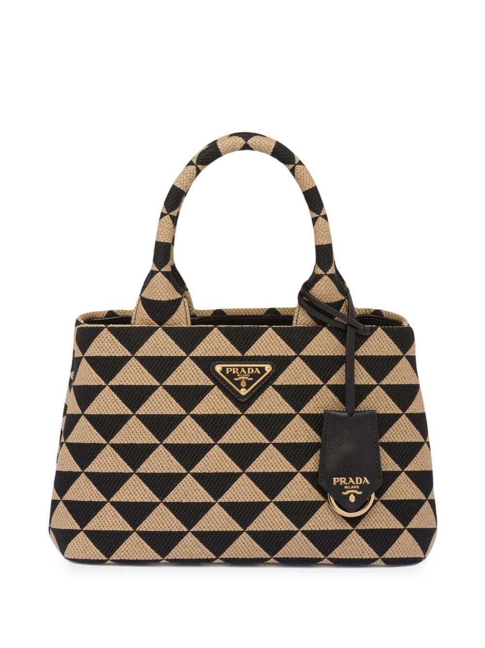 Prada Symbole Logoplaque Tote Bag in Black Lyst UK