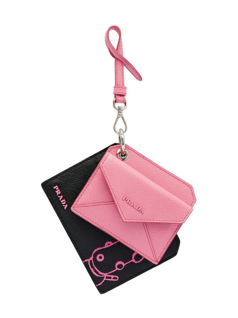 Prada Leather Keychain Wallet