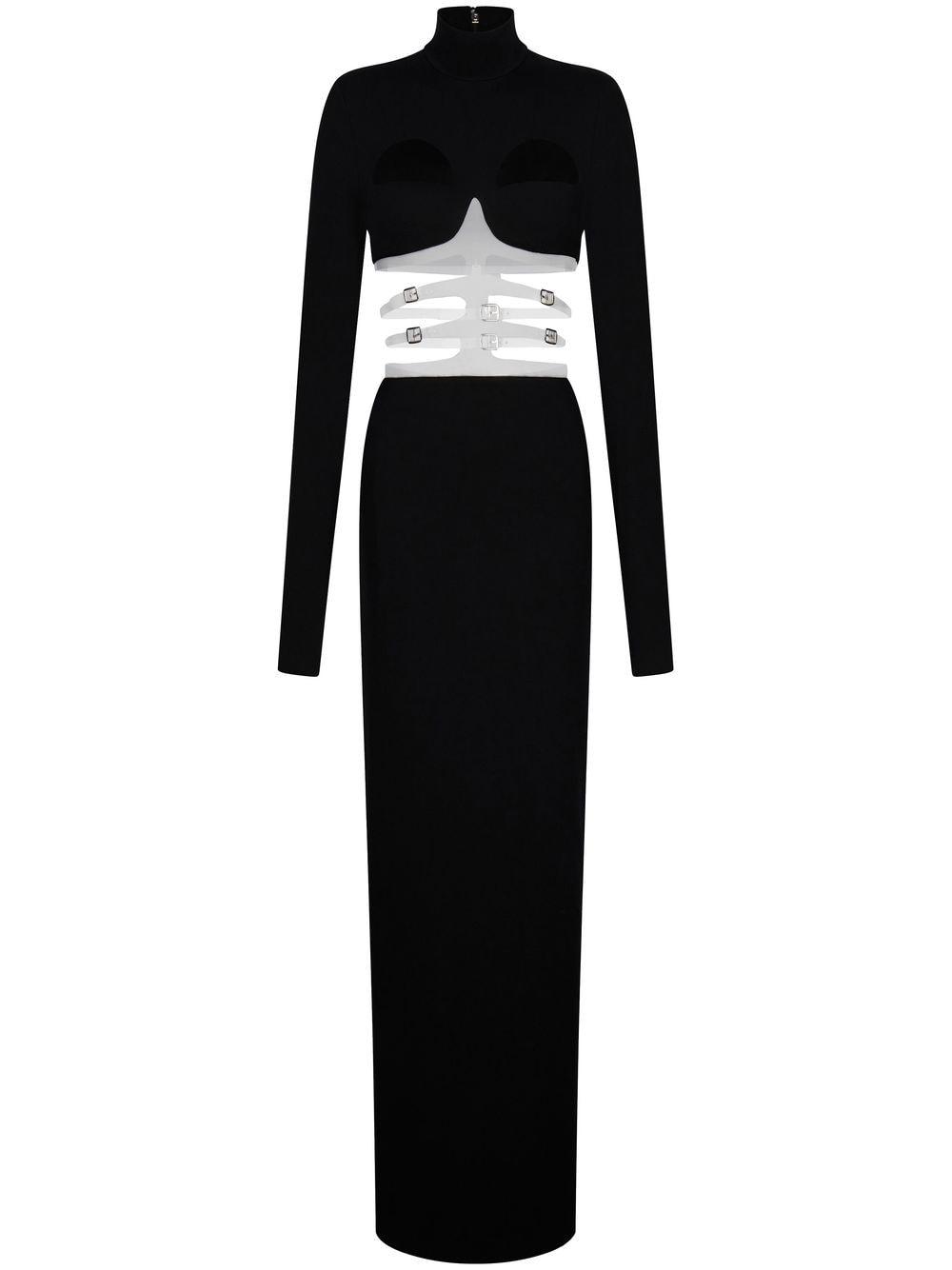 Christopher Kane Rib Cage Maxi Dress in Black | Lyst