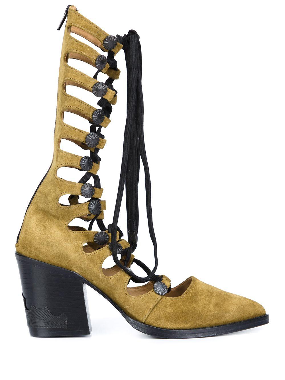 closed toe gladiator boots