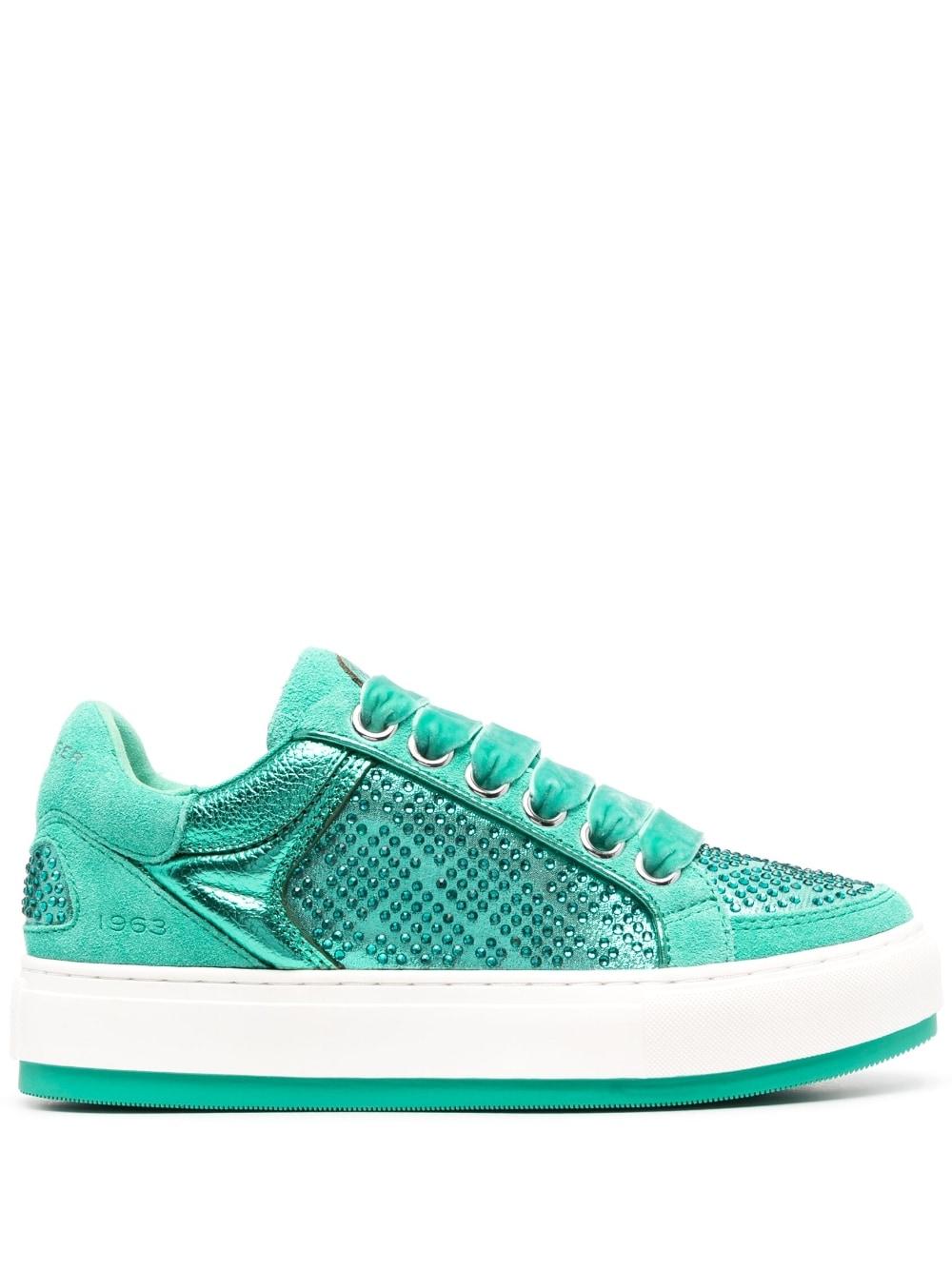 Kurt Geiger Crystalembellished Sneakers in Green Lyst