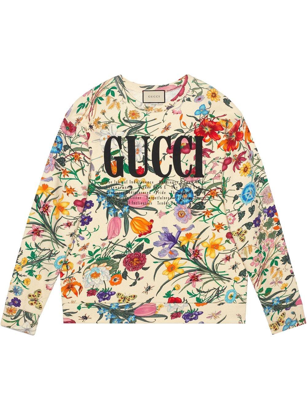 Gucci Oversize Sweatshirt With Print in White | Lyst