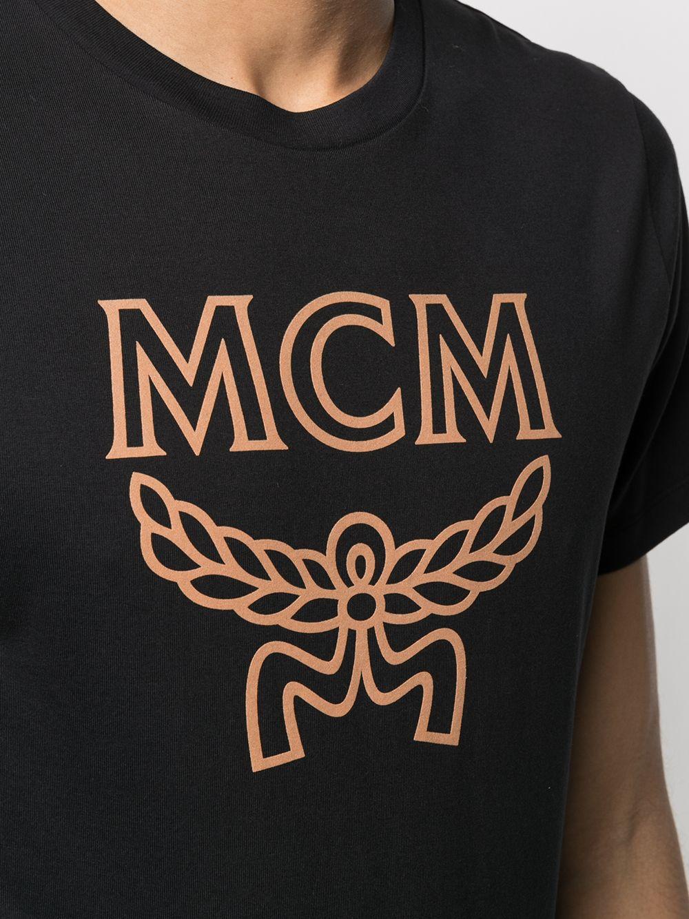 MCM Cotton Logo-print T-shirt in Black for Men - Lyst