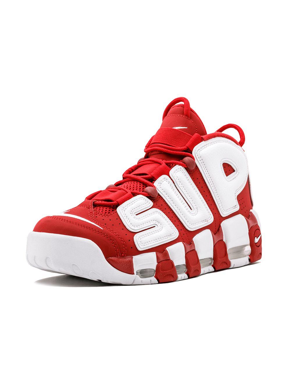 Supreme Suede X Nike Air More Uptempo Sneakers in Red for Men - Lyst