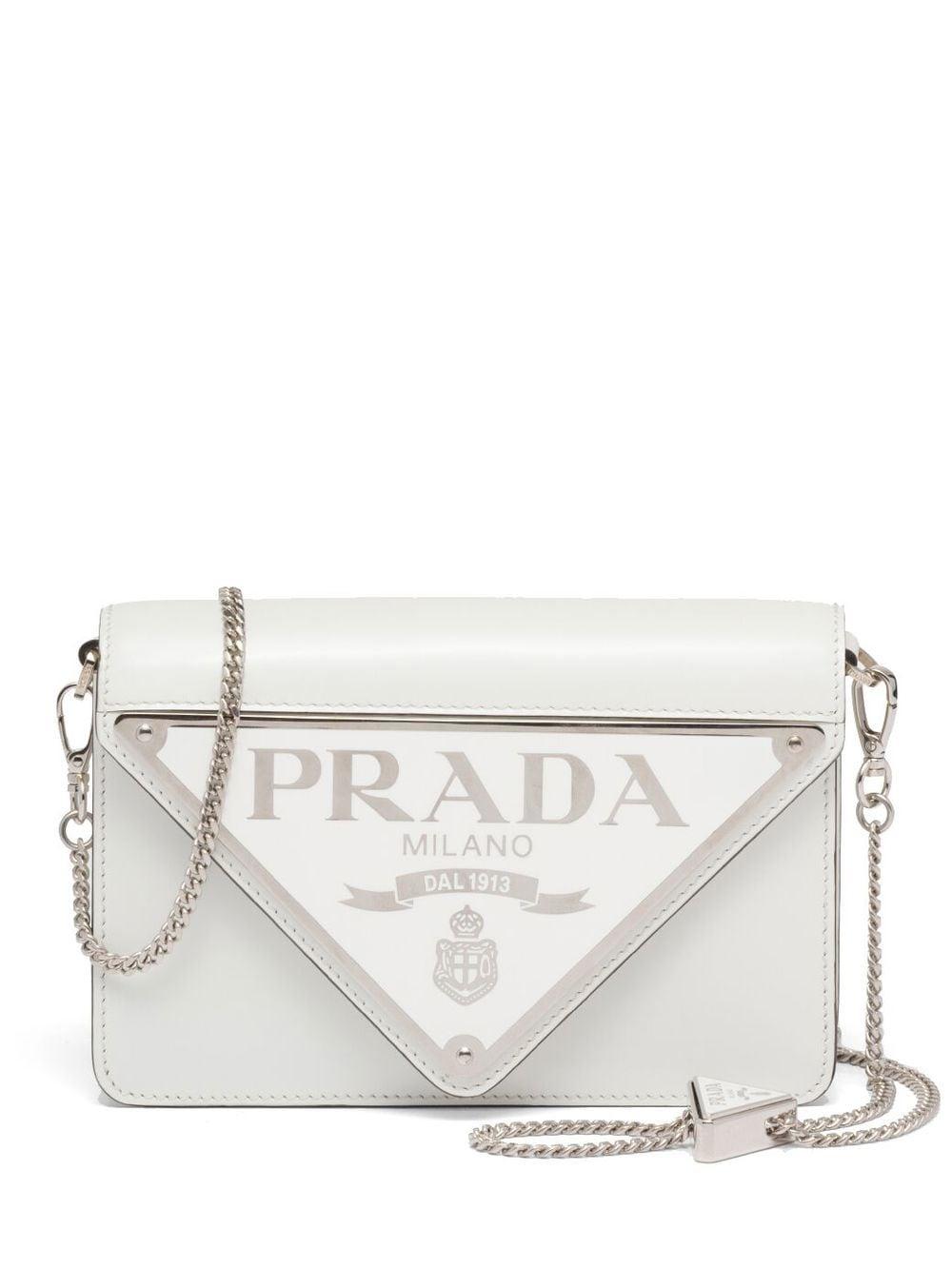 Prada Mini Borse Flap Shoulder Bag in White | Lyst