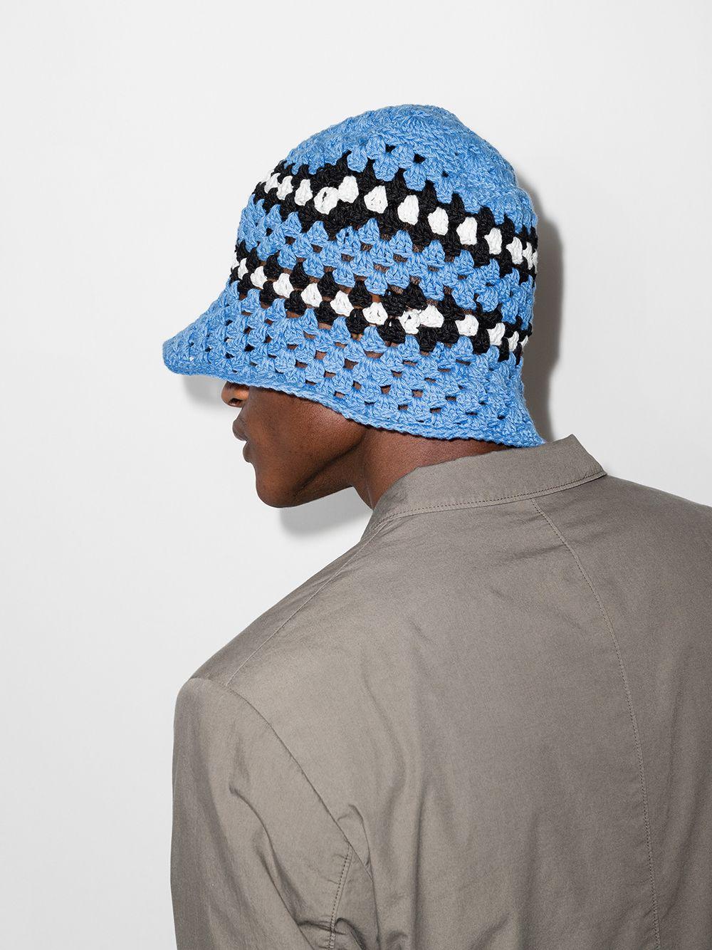 Amiri Crochet-knit Bucket Hat in Blue for Men