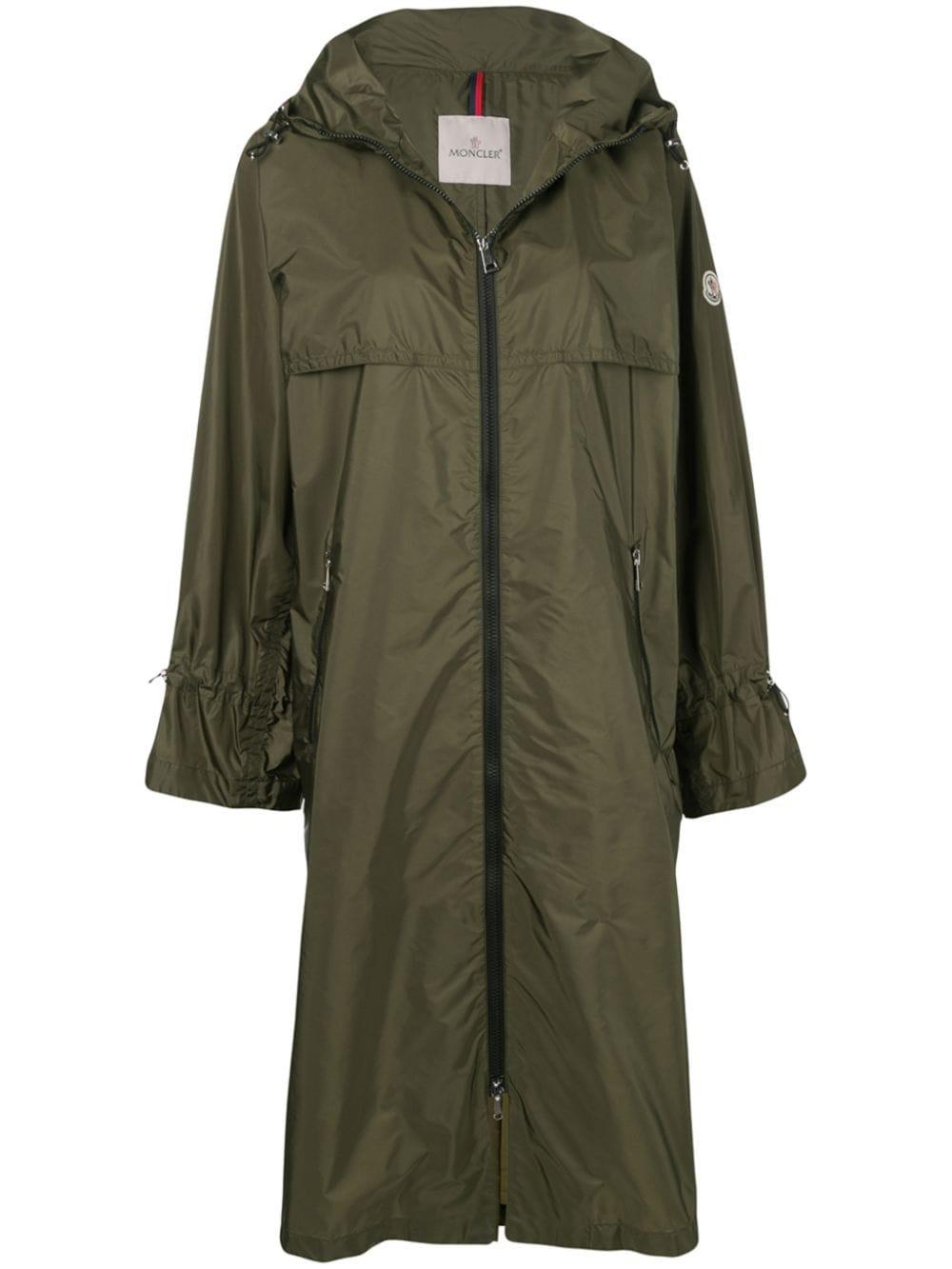 Moncler Satin shell Raincoat in Green Lyst