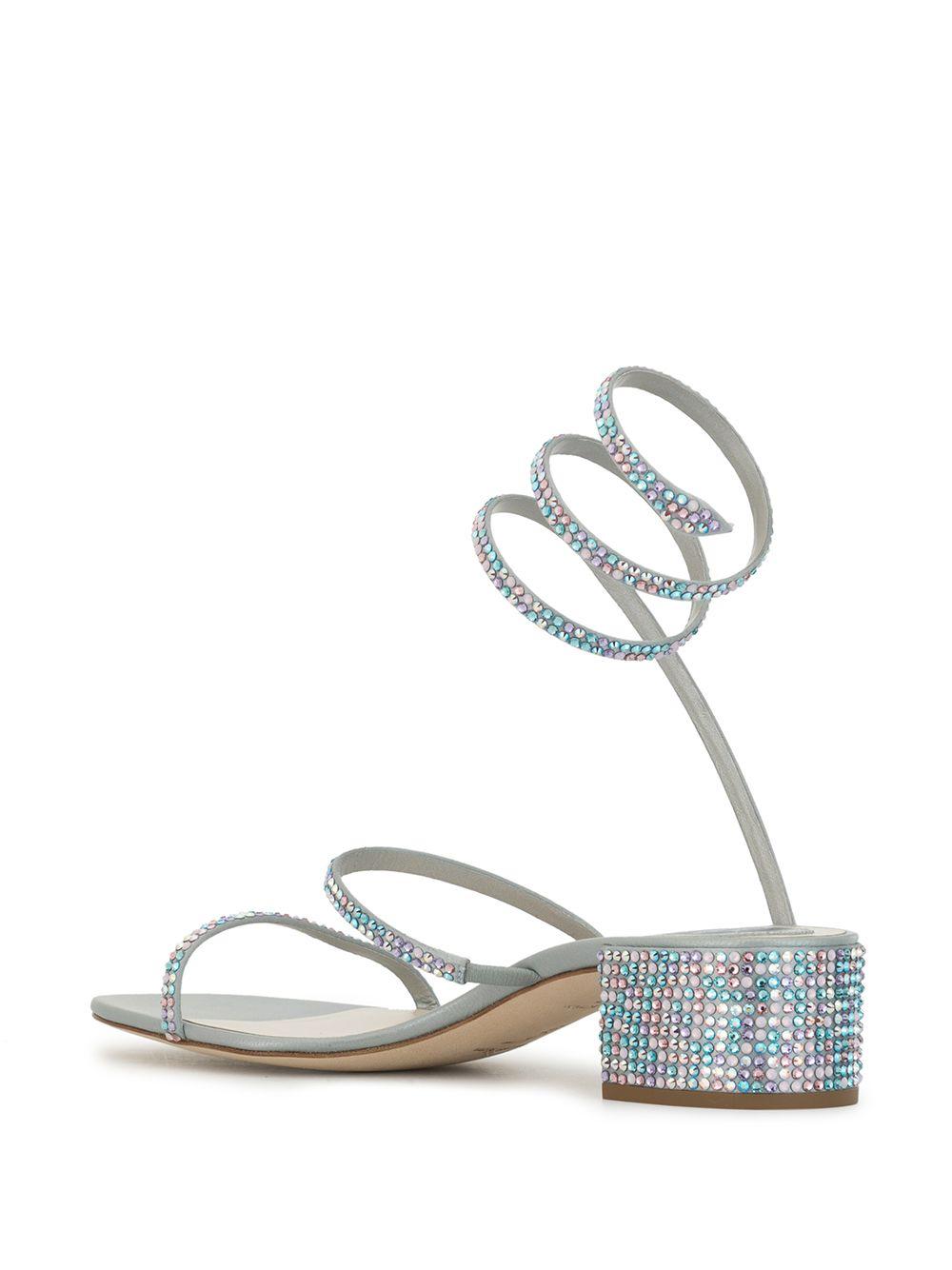 rene caovilla blue heels
